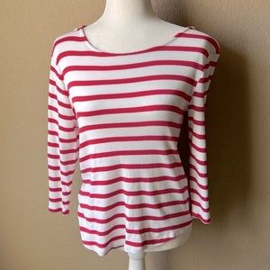 Chico’s pink and white striped “ultimate Tee”, size 0/small